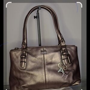 Coach Mini Madison Sophia metallic leather satchel